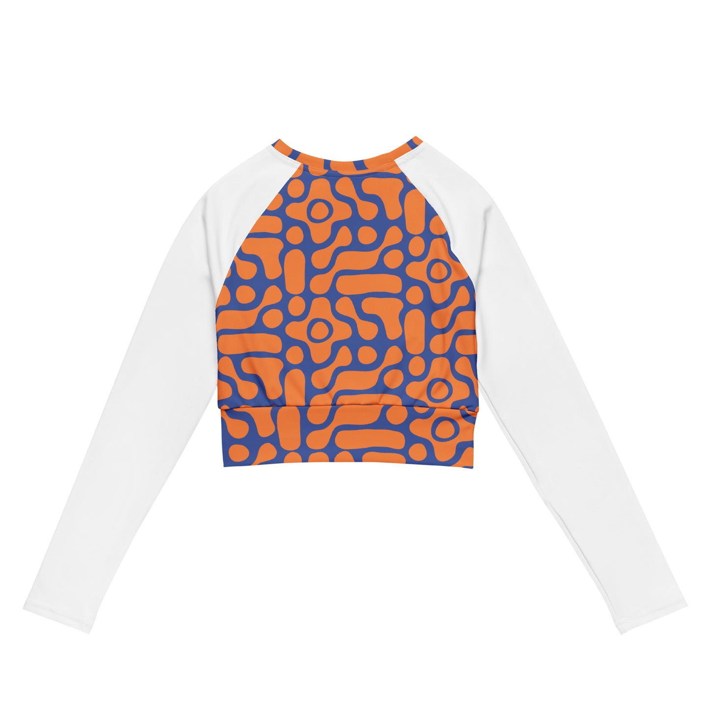 Orange blue Recycled long-sleeve crop top