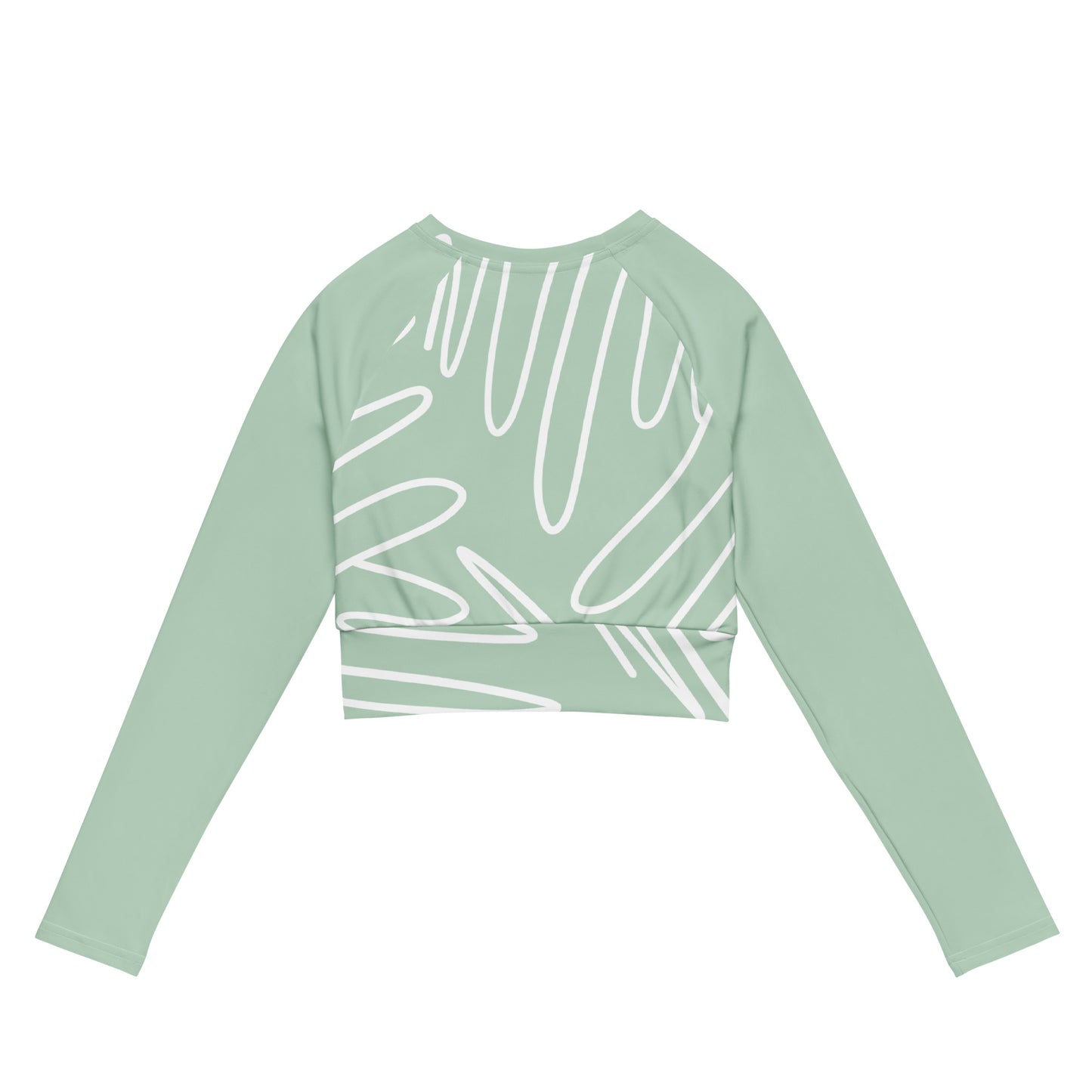 Pale green Recycled long-sleeve crop top