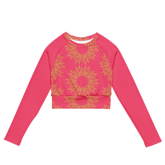 Pink Recycled long-sleeve crop top