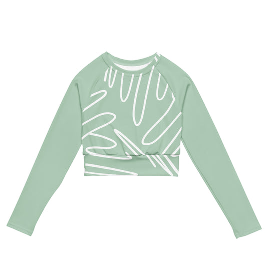 Pale green Recycled long-sleeve crop top