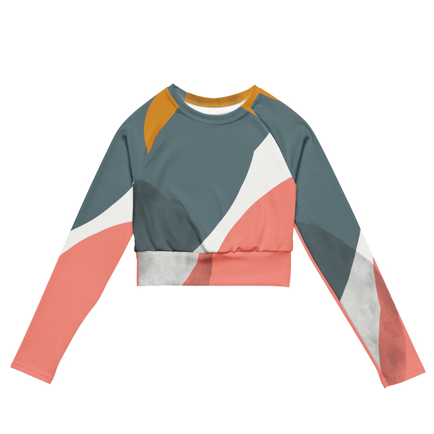 Neutral Recycled long-sleeve crop top